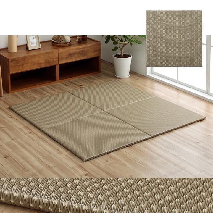Japanese Tatami-Style Floor Mat Misa 70 x 70 cm Brown room image
