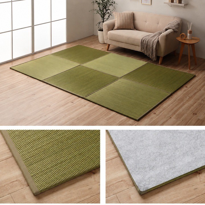 Japanese Igusa Tatami Mat Rakkaru 82 x 82 cm 1 mat Green room image