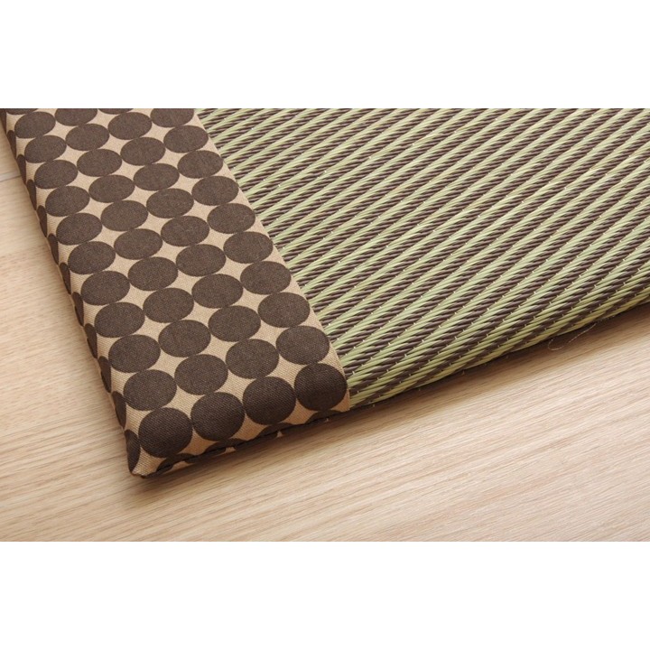 Japanese Igusa and PP Car Seat Cushion Marble in Brown - back side detail