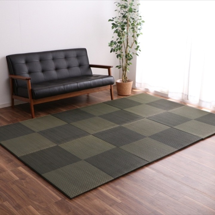 Japanese igusa tatami mat Simple Noa 82 x 82 cm Black 1 mat room image