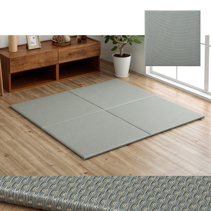 Japanese Tatami-Style Floor Mat Misa 70 x 70 cm Gray room image