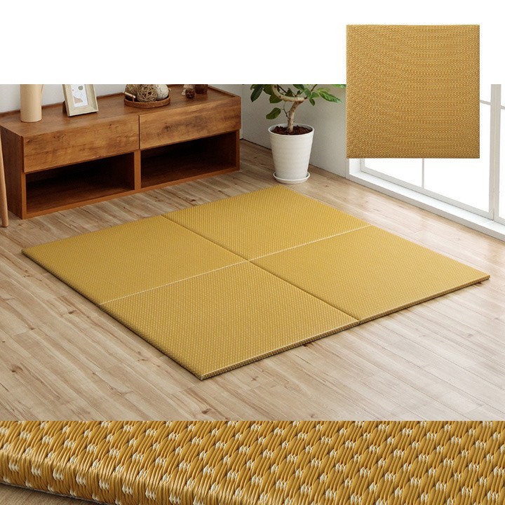 Japanese Tatami-Style Floor Mat Misa 70 x 70 cm Orange room image
