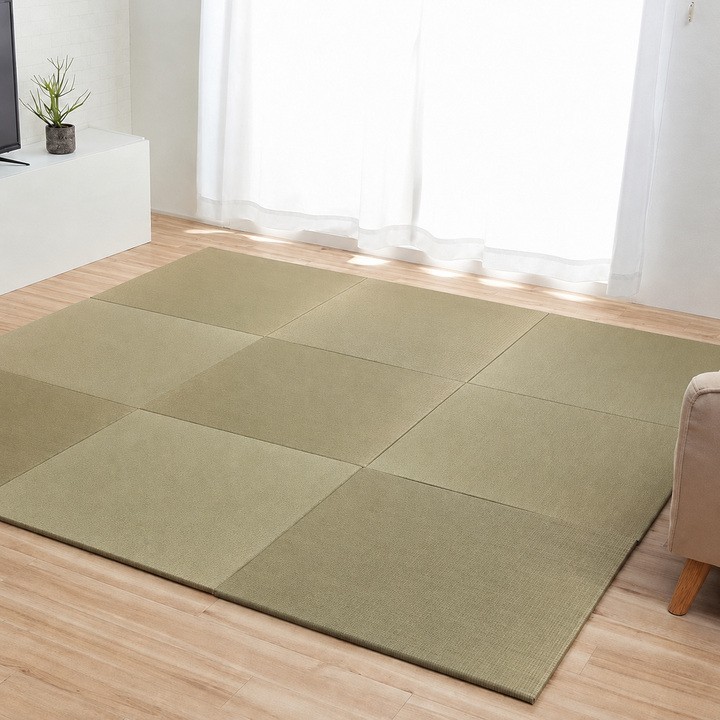 Igusa Tatami Floor Mat Natural 70 x 70 cm 9-piece set