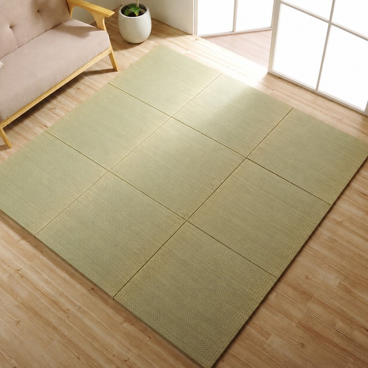 Japanese Igusa Unit Tatami Mat Neral 70 x 70 x 3 cm set of 9 room image
