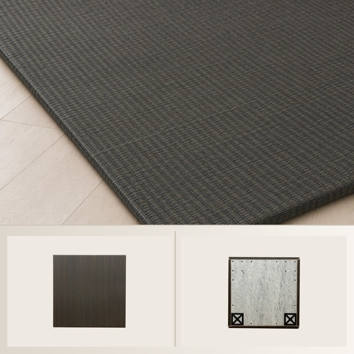 Japanese Igusa Tatami Mat Prado 70 x 70 cm 1 mat Charcoal gray room image