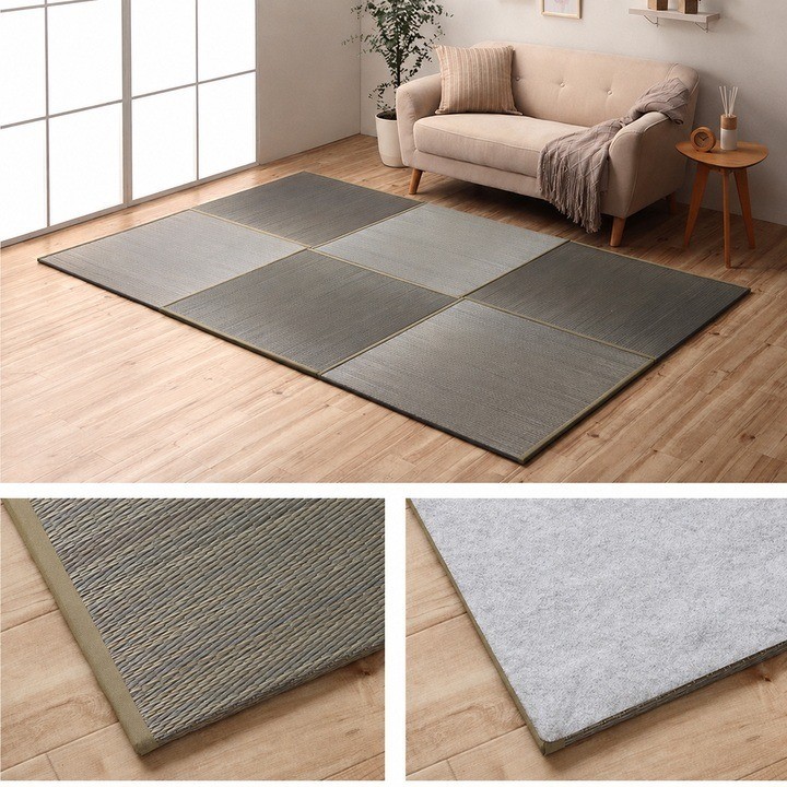 Japanese Igusa Tatami Mat Rakkaru 82 x 82 cm 1 mat Gray room image