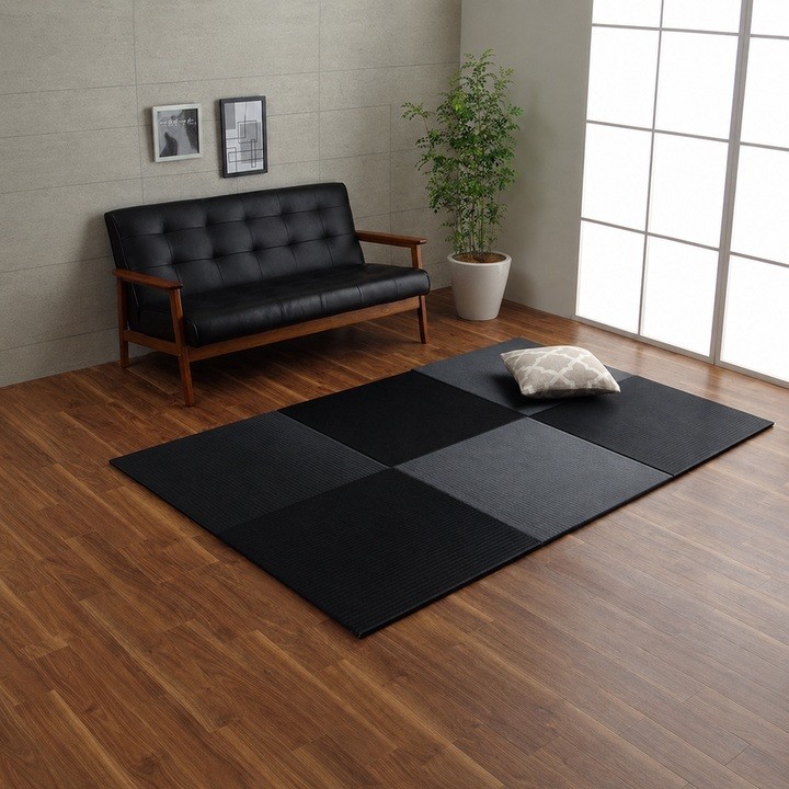 PP Tatami Mat Trim 70 x 70 cm Black 1 mat room view