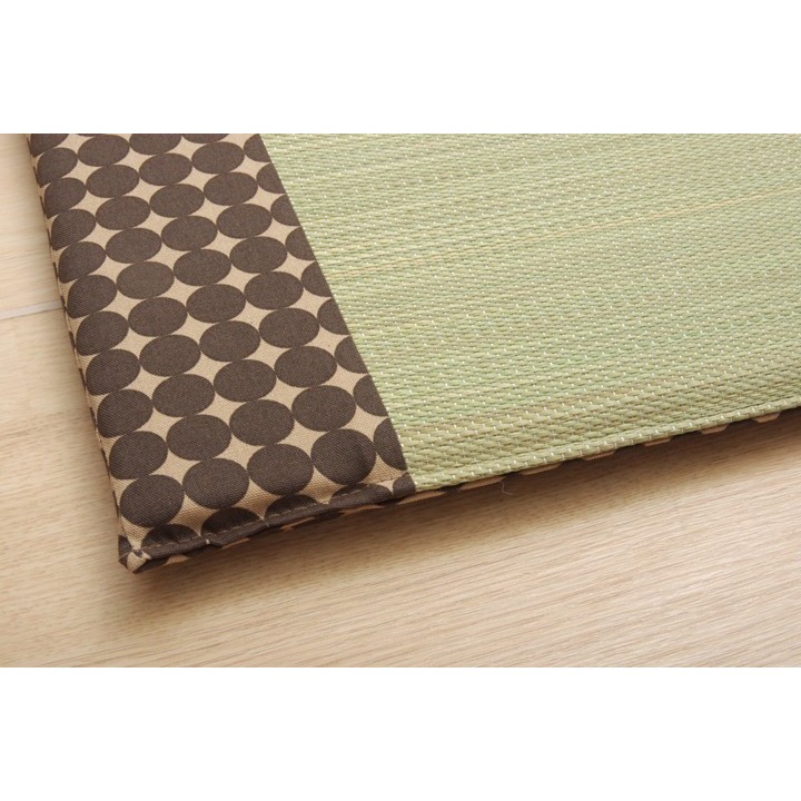 Japanese Undyed Igusa Car Seat Cushion Marble in Brown - back side detail