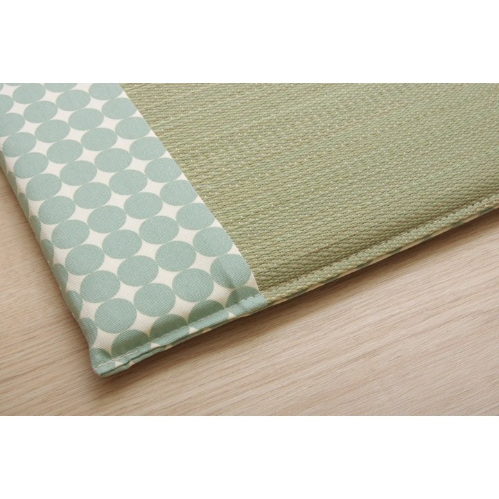 Japanese Undyed Igusa Car Seat Cushion Marble in Green - back side detail