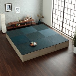 Igusa Tatami Floor Mat Bijou with Cardboard Raised Platform