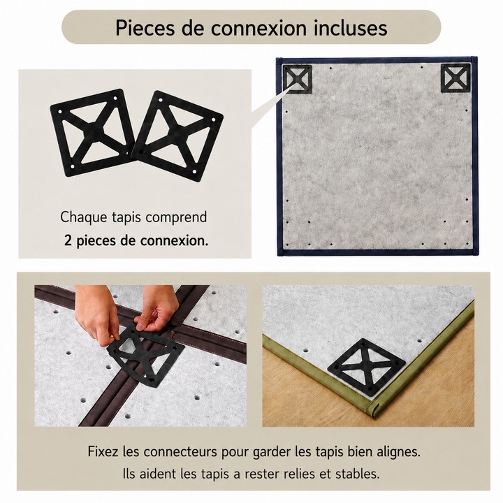 Tatami japonais en igusa Agura - Avec connecteurs pour limiter le glissement Tatami japonais en igusa Agura - Avec connecteurs pour limiter le glissement