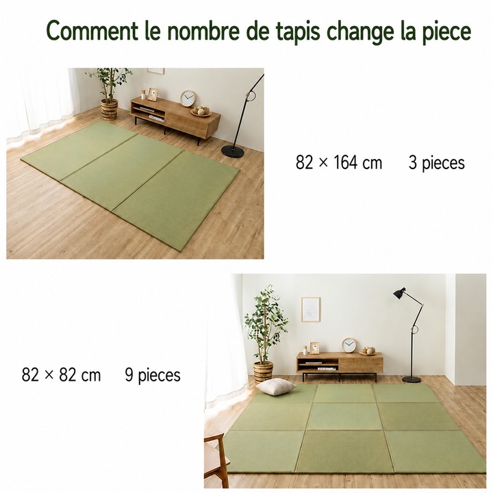 Tatami japonais en igusa Agura - Des agencements qui changent selon le nombre de tapis Tatami japonais en igusa Agura - Des agencements qui changent selon le nombre de tapis