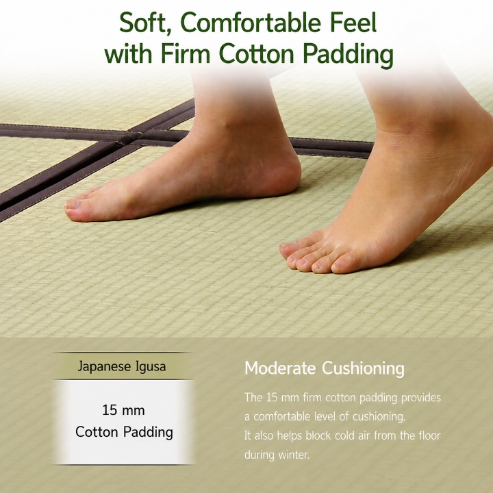 Japanese Igusa Tatami Floor Mat Agura for Zen Floor Living - Soft, comfortable feel with firm cotton padding Japanese Igusa Tatami Floor Mat Agura for Zen Floor Living - Soft, comfortable feel with firm cotton padding