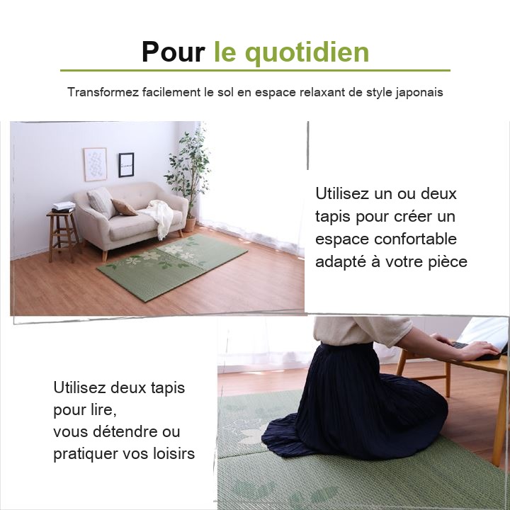Design Leaf tapis tatami pour la vie quotidienne au sol Design Leaf tapis tatami pour la vie quotidienne au sol