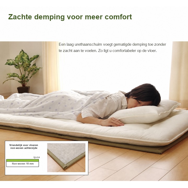 Igusa matras demping en non-woven achterzijde Igusa matras demping en non-woven achterzijde