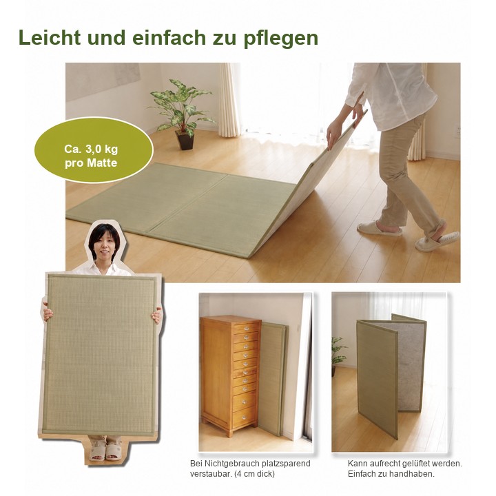Igusa-Matratze leichte dreifach faltbare Ausführung Igusa-Matratze leichte dreifach faltbare Ausführung