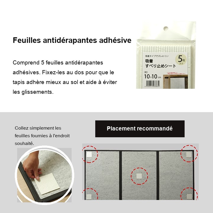 Flare feuilles antidérapantes adhésives incluses Flare feuilles antidérapantes adhésives incluses