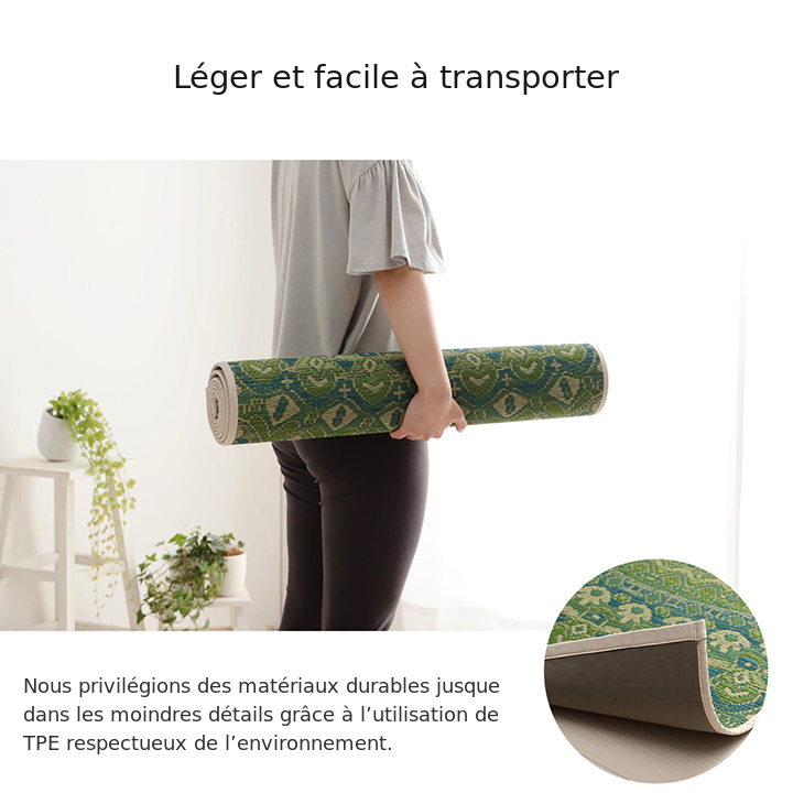 Tapis de yoga facile à transporter