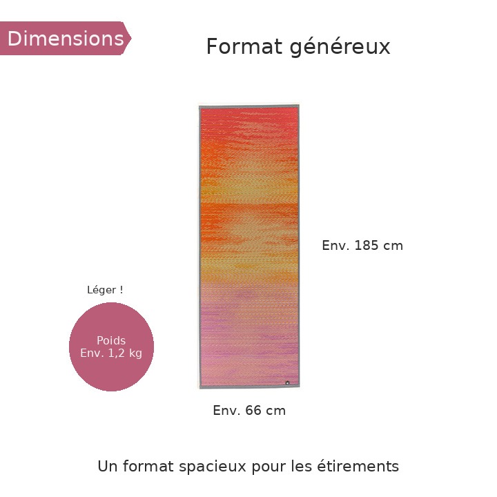 Dimensions du tapis de yoga Skysea en igusa