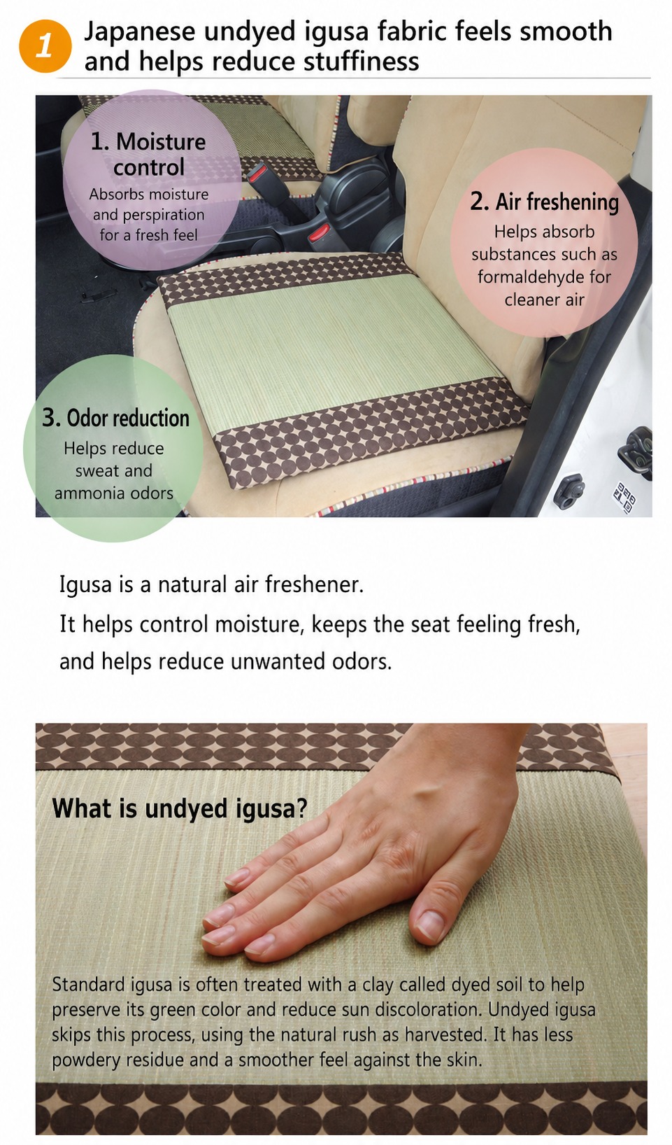 Marble - Smooth undyed igusa feel for comfortable seating Marble - Smooth undyed igusa feel for comfortable seating