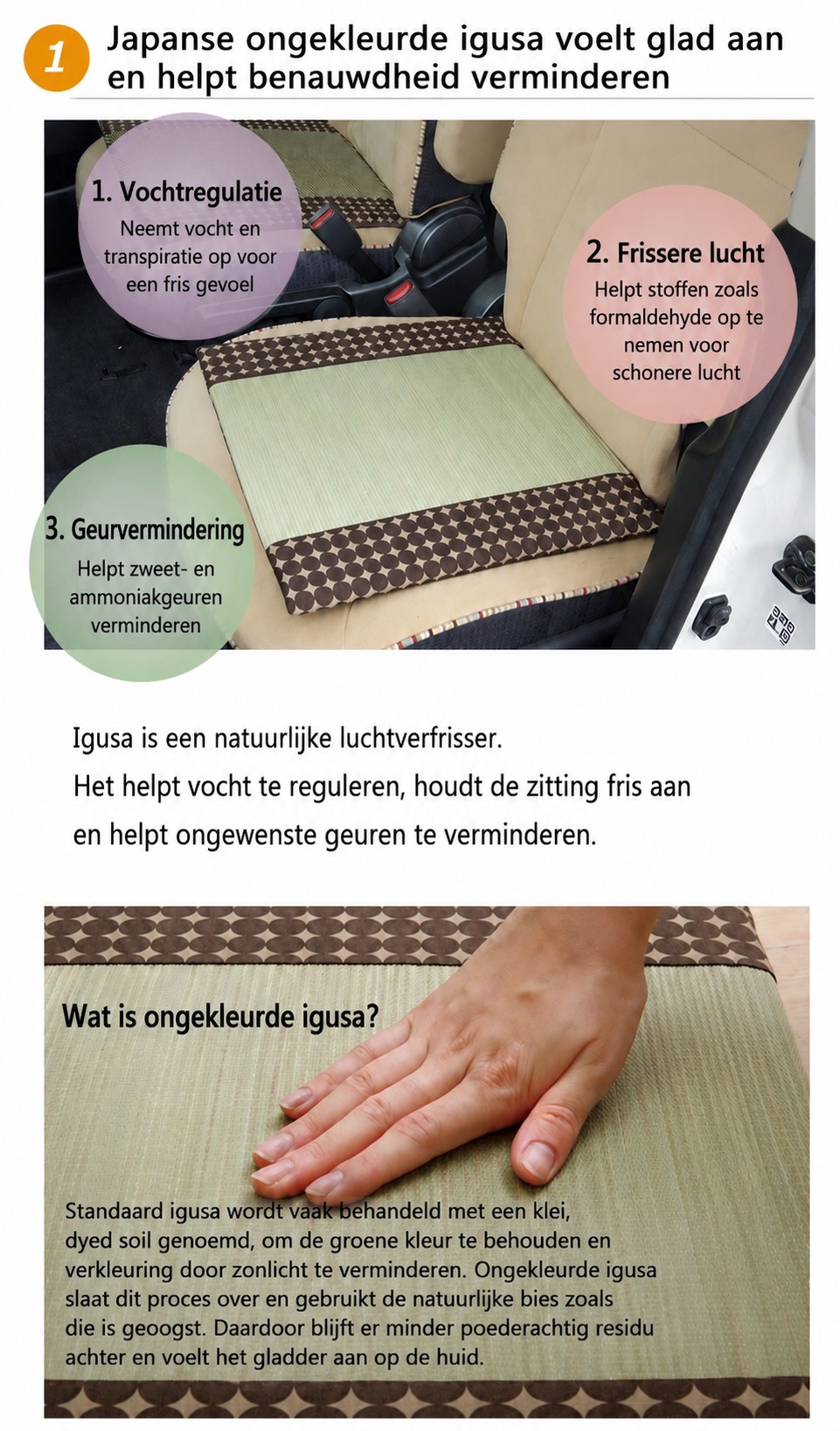 Marble - Glad ongekleurd igusa-gevoel voor comfortabel zitten Marble - Glad ongekleurd igusa-gevoel voor comfortabel zitten