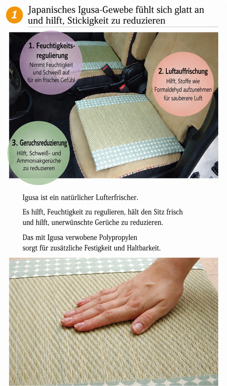 Marble - Frisches Igusa- und PP-Gefuehl fuer bequemes Sitzen
