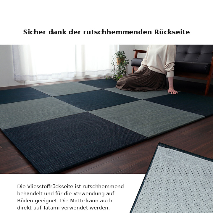 Rutschhemmende Unterseite der Bijou-Tatami-Matte Rutschhemmende Unterseite der Bijou-Tatami-Matte