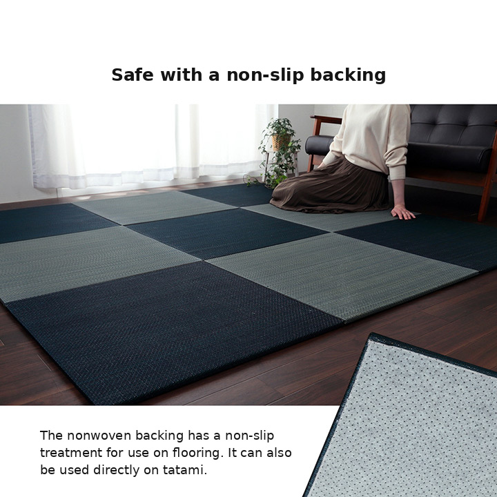 Non-slip backing of the Bijou tatami mat