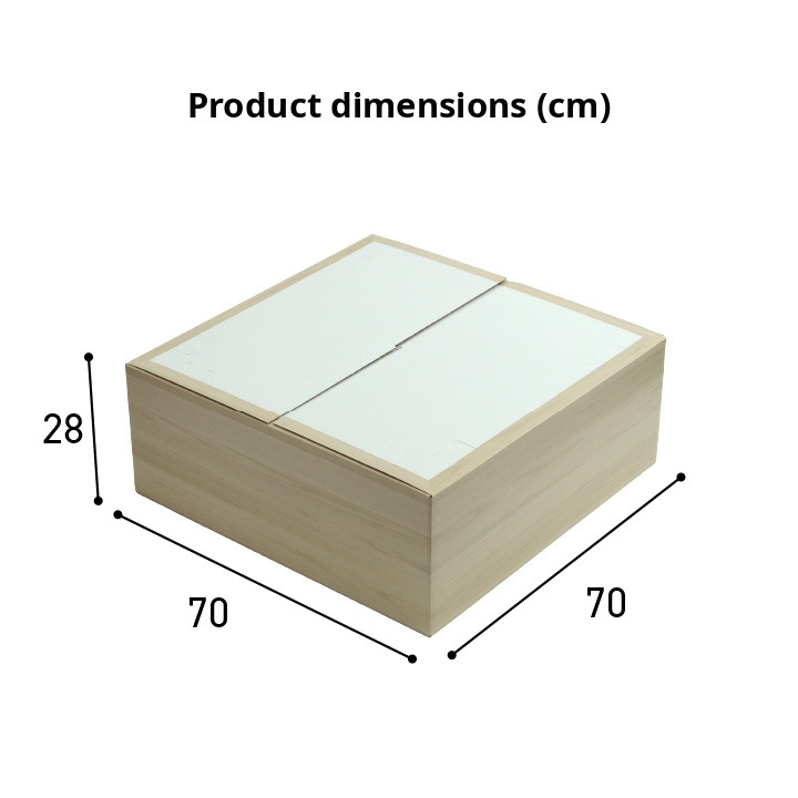 Storage example for the cardboard raised platform Storage example for the cardboard raised platform