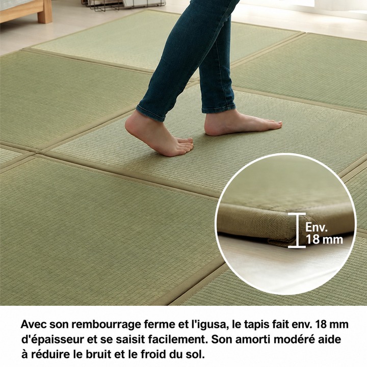 Tatami anti-acariens env 18 mm épaisseur et confort Tatami anti-acariens env 18 mm épaisseur et confort
