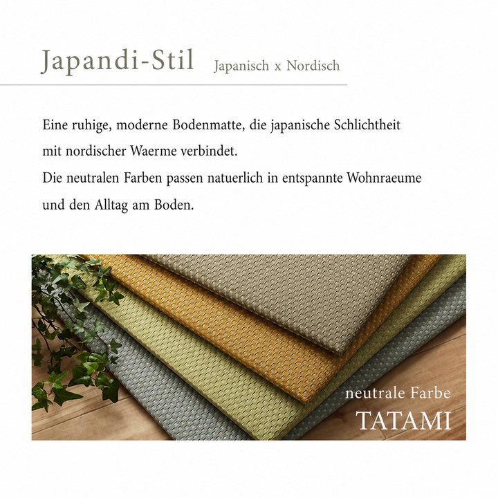 Misa Tatami-Stil Bodenmatte Japandi Raumansicht Misa Tatami-Stil Bodenmatte Japandi Raumansicht