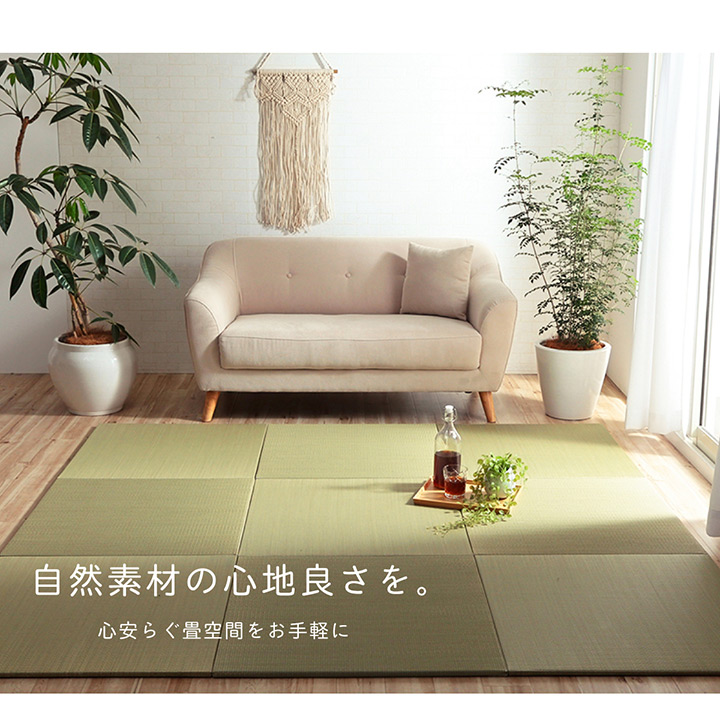 ナチュラルカラーのい草畳マットを敷いたリビング ナチュラルカラーのい草畳マットを敷いたリビング
