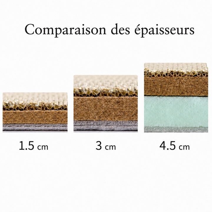 Neral comparaison des structures 1,5 cm 3 cm 4,5 cm