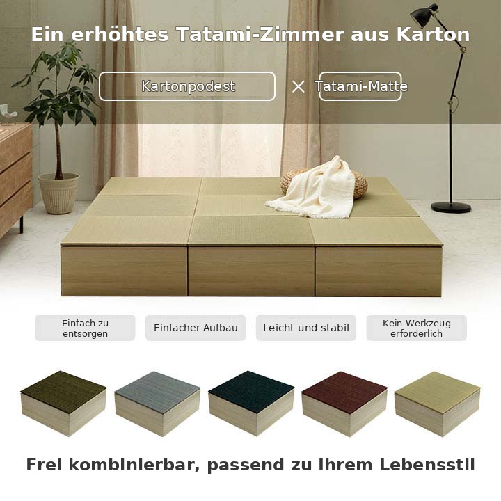 Erhöhtes Podest aus Karton für Tatami-Matten