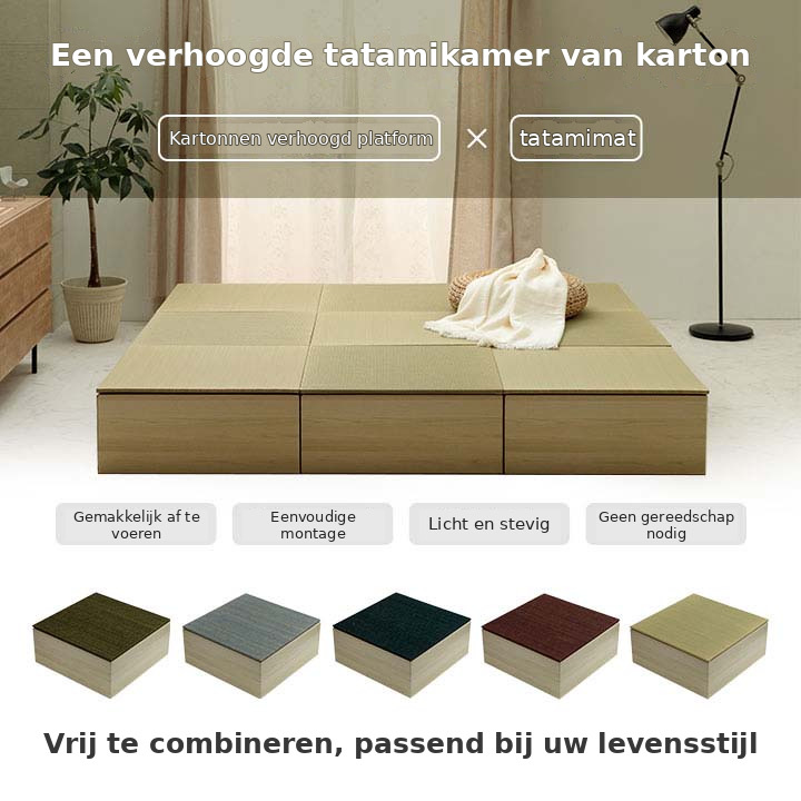 Kartonnen verhoogd platform voor tatamimatten