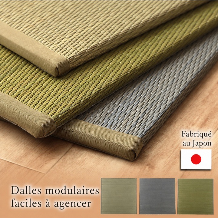 Rakkaru dalle tatami modulable en igusa Rakkaru dalle tatami modulable en igusa