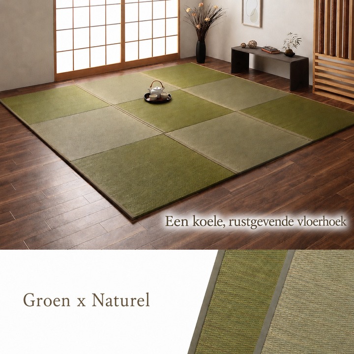 Rakkaru combinatie groen en naturel Rakkaru combinatie groen en naturel