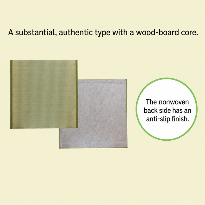 Rakuza wood-board core and anti-slip backing Rakuza wood-board core and anti-slip backing